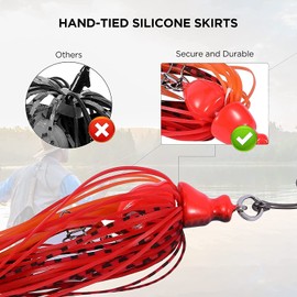 Ahvqevn 6pcs Fishing Lures, Bait Spinner Swim Flipping Blade, Salmon Pike Trout Swing Chatterfish Bait for Trailer