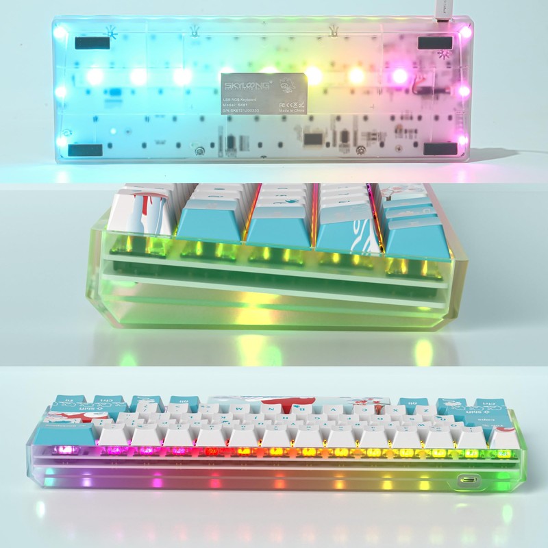 Guffercty kred - Teclado mecánico 60% intercambiable en caliente con