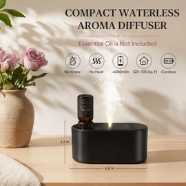 Waterless Essential Oil Diffuser,Battery Operated Nebulizer，323-700 sq.ft