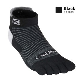 COOLMAX CORE Cushioned Running Toe Socks | Men’s 4-7, Women’s 5-8 | 3 Pairs