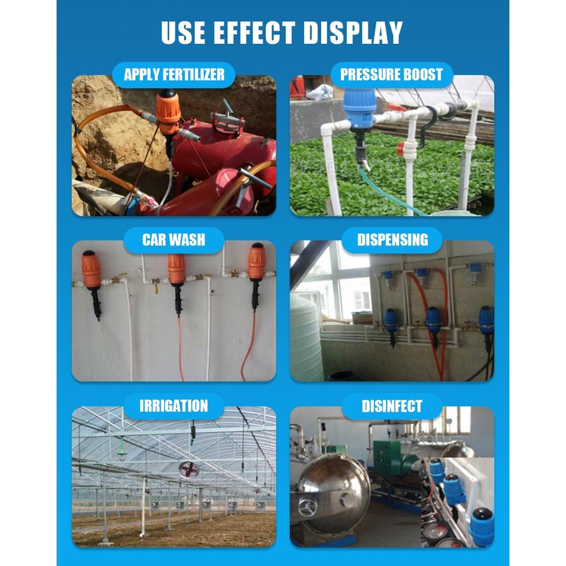 NEWTRY 0.4-4% Fertilizer Injector for Drip Irrigation, 0.09-11 GPM Dosing
