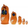 BESTPYSANKY Set of 5 Fox Family Wooden Nesting Dolls