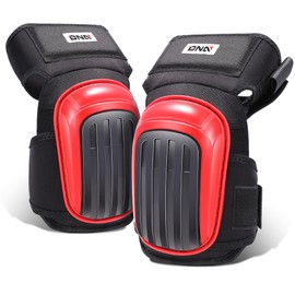 DNA MOTORING Knee Heavy Duty EVA Gel Foam Padding Kneepads with Adjustable Non-Slip Straps for Construction Gardening Flooring Welding, Red/Black, TOOLS-00510
