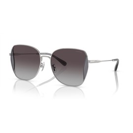 Coach HC7158D Sunglasses, Shiny Silver/Grey Gradient, 58 mm