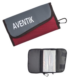 Aventik Fishing Tackle Organizer Case Soft Bait Binder Plastic Baits Spinner Bait Tackle Organized Removable Storage Pockets (Dark Red)
