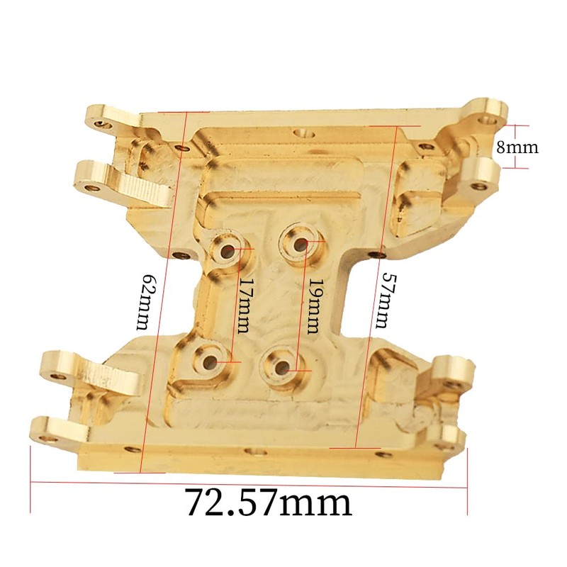 Brass Chassis Gearbox Skid Plate Transmission Mount for Axial 1/18