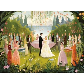 Rompecabezas para adultos y familia, 50 piezas, rompecabezas romántico, regalo de boda para bodas al aire última intervensión, formación de parque,