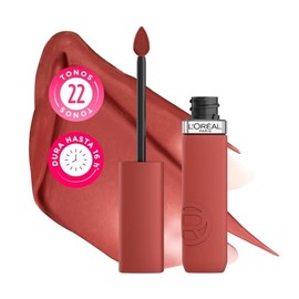 L’Oréal Paris Infaillible Le Matte Resistance Labial Líquido de Larga Duración por 16H, a Prueba de Agua, Color Intenso, con Ácido Hialurónico, Tono Lazy Sunday