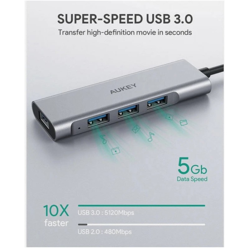 Aukey 2 AUKEY CB-C94 4-Port USB C Hub Aluminum Alloy
