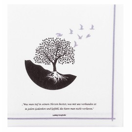 50 APARTina Serviettes Funeral Party 33 x 33 cm Fabric-Like Airlaid Tree of Life