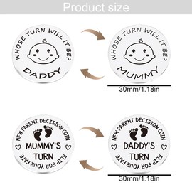 Pack of 2 Christening Gift Boy and Girl, Funny Decision Coin for New Parents, Guardian Angel Decision Coin, New Parents Gift to Make a Decision