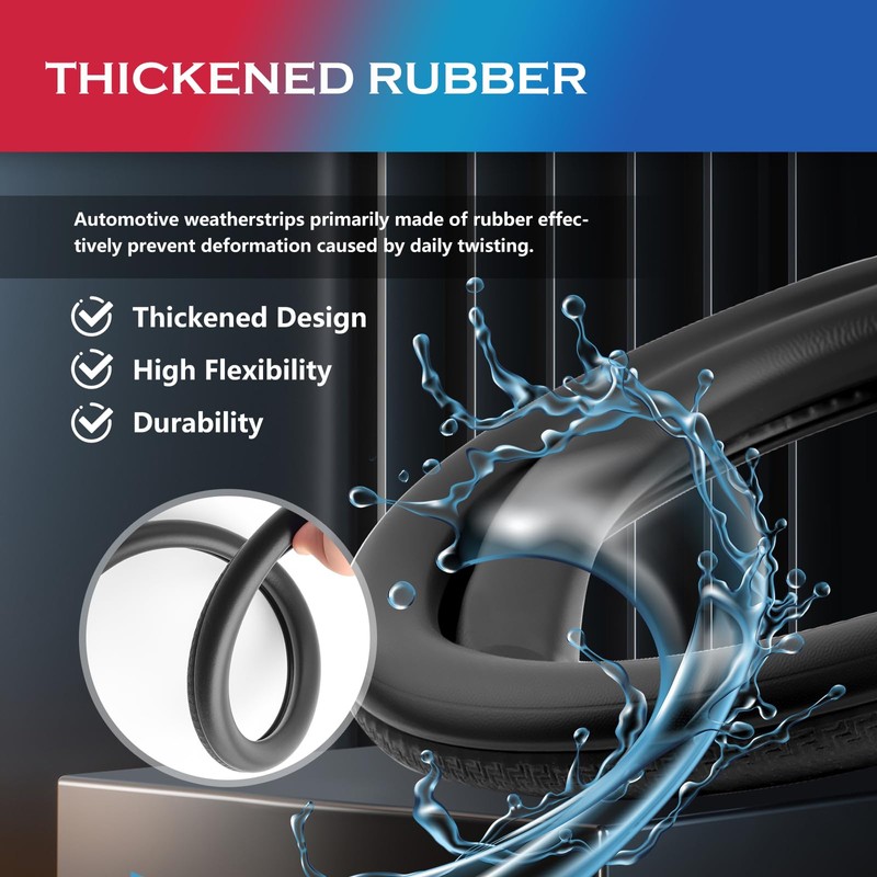 2PCS 2.62Ft Adjustable Automotive Weather Stripping Door Seal,Open-end Car Door