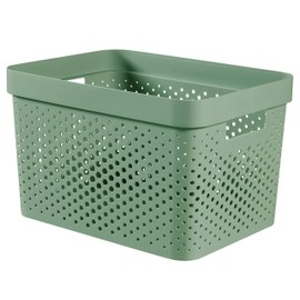 Curver | Infinity 17L Tray, Green, 35.5 x 26.2 x 21.9 cm, Recycled Plastic