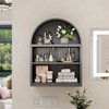 JAORD Metal Arched Wall Cabinet,Black Bathroom Wall Mounted Cupboard,Modern Arched