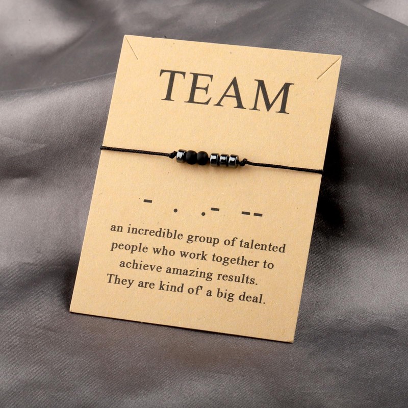 MAOFAED Team Morse Code Bracelet for Teammate Team Appreciation Gift