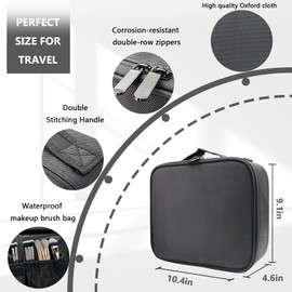 MORMID Travel Makeup Train Case Cosmetic Case Organizer Portable Artist Storage Bag with Adjustable Dividers for Cosmetics Makeup Brushes Toiletry Jewelry Digital Accessories (Black)