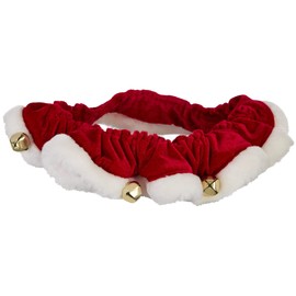 Huxley & Kent Ruff Pet Scrunchy | Santa (Large) | Festive Christmas/Holiday Neckwear for Dogs/Cats | Fun Stretchable Costume Accessory | Soft Collar with Bells