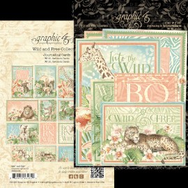 Graphic45 WILD AND FREE (32pc) Ephemera Cards 3x4 4x6 scrapbooking JUNGLE