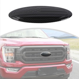 CheroCar for F150 Emblem Cover Trim,Logo Back Badge Decoration Cover Trim Compatible with Ford F150 F-150,Carbon Fiber