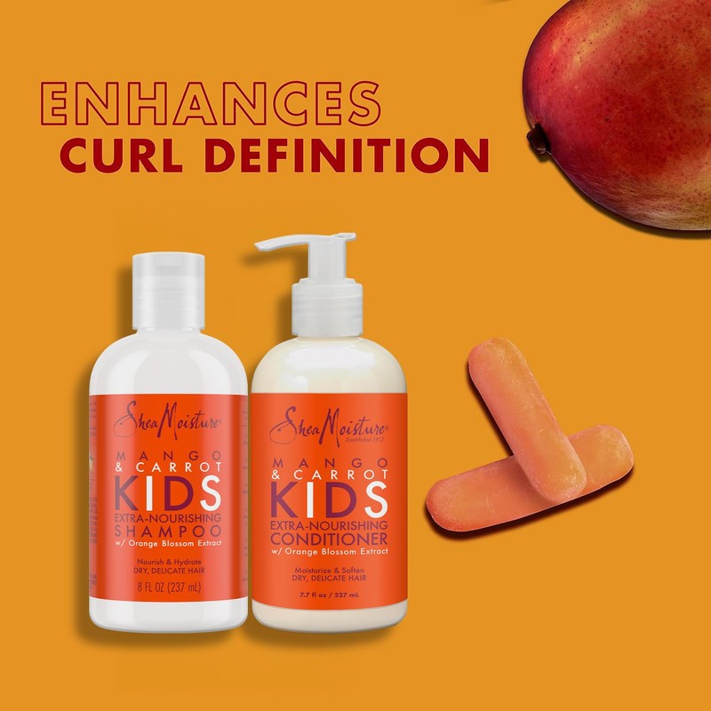 SheaMoisture Kids Mango & Carrot Shampoo and Conditioner Set w/Orange
