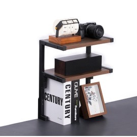 AirTaxiing Clamp on Desk Shelf 12.6 * 7 inch, 2-Tier Shelving Unit Table Organizer Above or Under Desk, Storage Tray Desk Workspace Organizers Desktop Storage Table Extender for Office Home