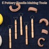 5-Piece Pottery Handle Making Tool Set with Wood Handles