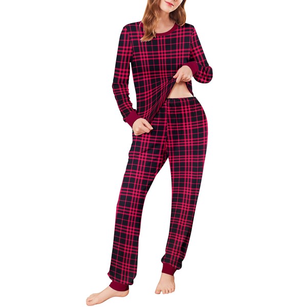 Ekouaer Womens Pajamas Sets Long Sleeve Tops with Jogger Pants