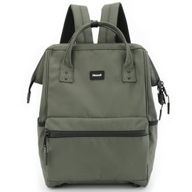 himawari 15.6" Laptop Backpack with USB Port - Waterproof Anti-Theft Nylon Bag for College, Travel & Commute for men & women (Dark green, Large)