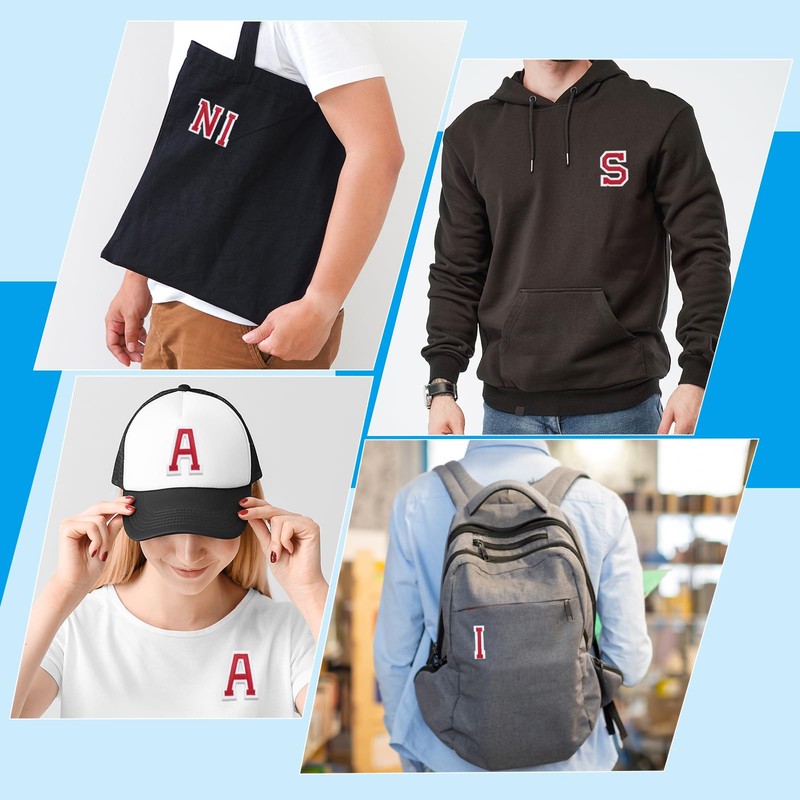 PATIKIL Iron on Letter Patches, 52Pcs Embroidered Letters A-Z Sew