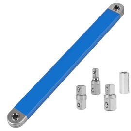 P Polerden Offset Extension Wrench - 15-Inch Impact-Ready Socket Wrench Tool with Square Drive Adapters (1/4", 3/8", 1/2")