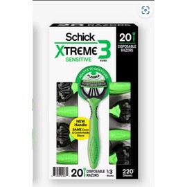 Schick Xtreme 3 Sensitive Skin Razors - Flexible Blades with Aloe Fights Razor Burn , 20 Count (Pack of 1)