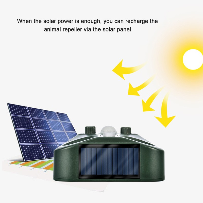 Outdoor Waterproof Solar Powered Pest Rejector Garden Farm Mouse Mole