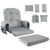 HOMBYS Glider Rocker Replacement Cushions with Storage Side Pocket,Linen-Like Fabric,