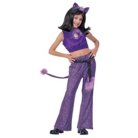 Rubies Kids Costume Purple Leopard Cat Pop Star 70's Disco 90's Y2K Size 4-6