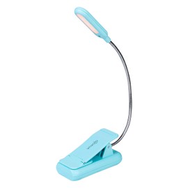 VAVOFO Rechargeable Book Light, Blue Light Blocking, Amber 1600K Clip On Reading Light, Eye Care 7 LEDs kids book light for reading in bed with Power Indicator for Bookworms (Mint Blue)