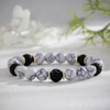 EQUBIO 8mm Lava Rock Howlite Bead Bracelet for Men, Matte