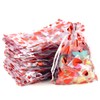 PLECUPE 100Pcs Organza Bags Medium, 10x15cm Heart Wedding Favours Christmas