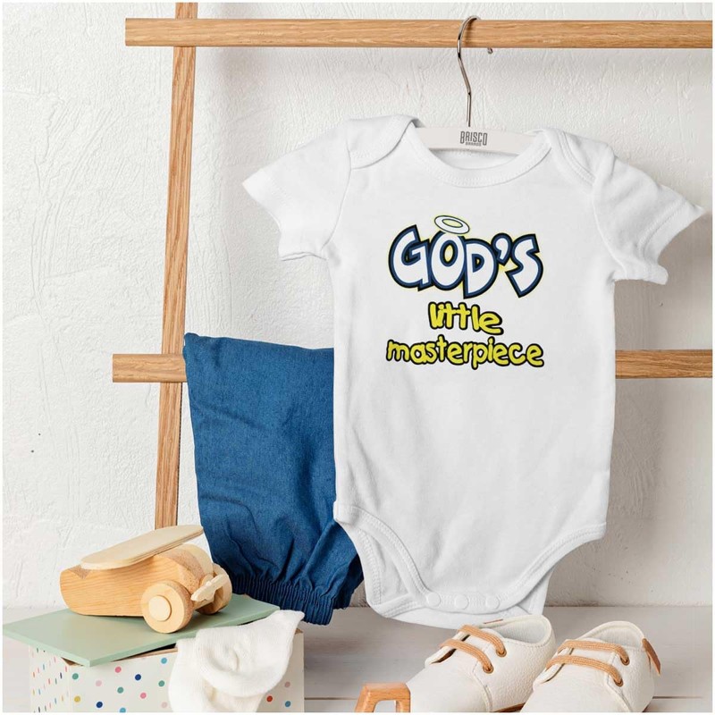 Brisco Brands God's Little Masterpiece Christian Baby Romper Boys or