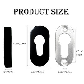 OHYER 2 Sets Oval Protective Rosette Round Stainless Steel Matt Rosette Door Handle Handle Set Matte Black 304 Stainless Steel Screws for Profile Cylinder Interior Doors and Exterior Doors Room Doors