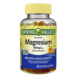 Spring Valley Adult Gummy Magnesium 165 mg, Orange, Bone & Muscle, 60 Gummies