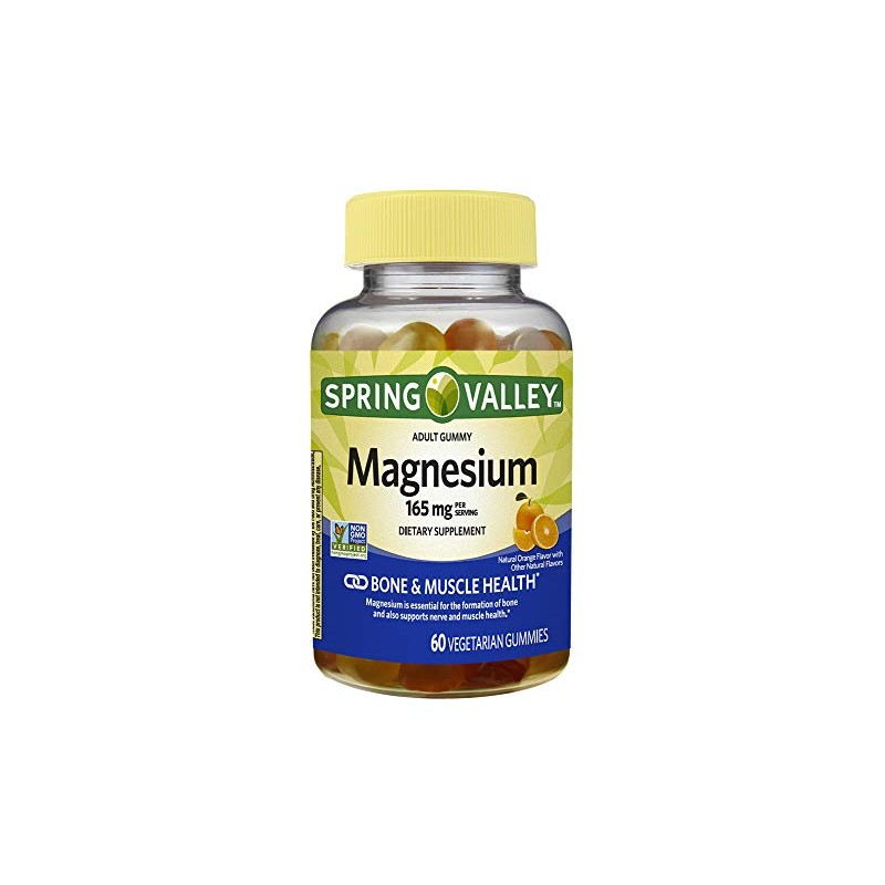 Spring Valley Adult Gummy Magnesium 165 mg, Orange, Bone &
