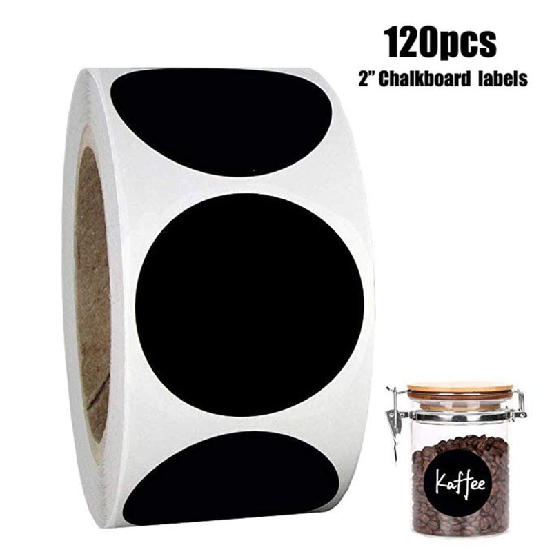 2 Inch Black Circles Sticker Round Coding Dots Labels Self-Adhesive