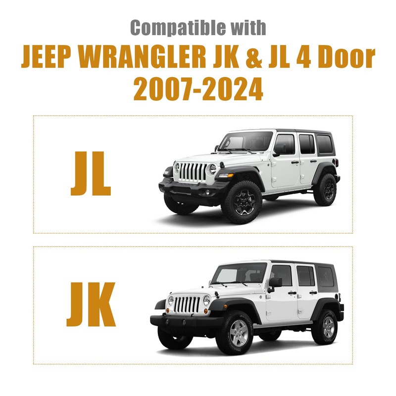 MAIKER Car Cover Waterproof All Weather Compatible with Jeep Wrangler