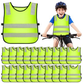 Children's High Visibility Vests Set, Children's Reflective Safety Vests High Visibility for Children Cycling, Walking, Running, Skiing, Pack of 20
