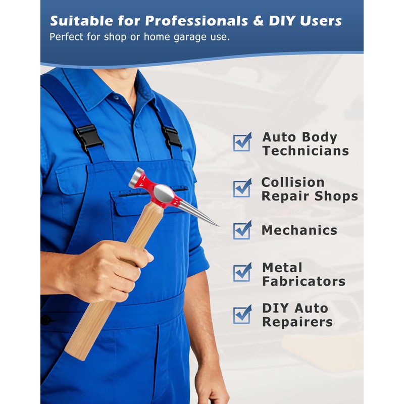 DAYUAN Auto Body Repair Hammer and Dolly Set, Forged Steel