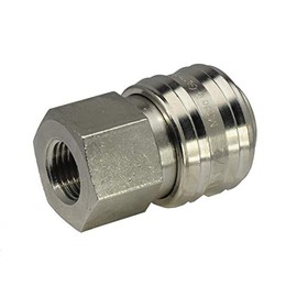Coupling Socket NW 5 with Internal Thread G 1/8 Inch, Nickel-Plated Brass