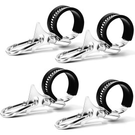 Anley 4 Pack Flagpole Clamp and Clip Kit Stainless Steel Metal Hose Clamp Rings