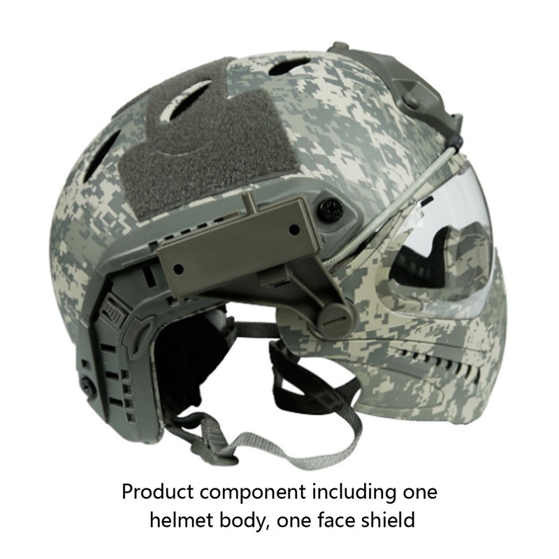 Camouflage Simple Assemble Disassembly Integrated Protection Tactics Helmet with Face