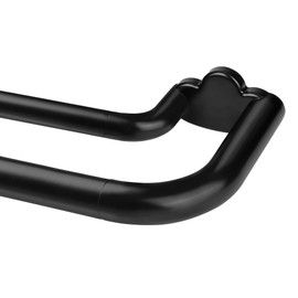 Double Curtain Rods 48 to 84 Inches, HOTOZON Blackout Double Curtain Rods for Windows 36 to 80 Inches (3-6.6 ft), 6/8 Inches Wrap Around Room Darkening Telescoping Drapery Rod, Black