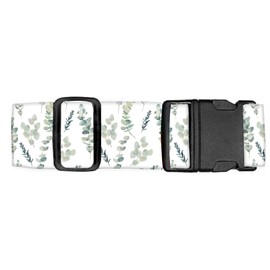 Luggitime Luggage Straps for Suitcases Travel Belt Accessories, Cute Suitcase Strap, Adjustable Luggage Belt Strap, Heavy Duty with Quick-Release Buckle Luggage Strap Watercolor Boho Leaf